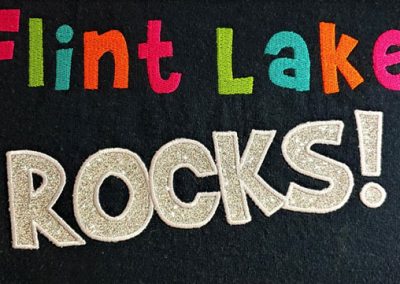 Embroidery & Glitter Vinyl combo spirit-wear design