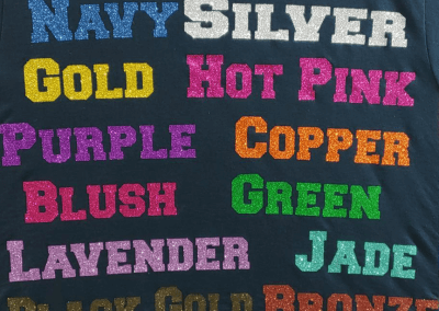 Samples of glitter flake HTV colors