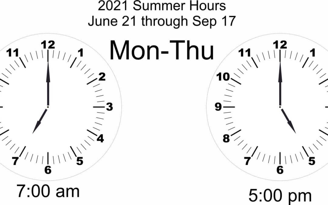 2021 Summer Hours