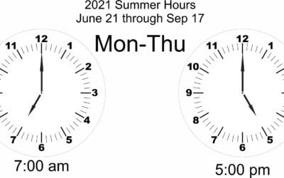 2021 Summer Hours