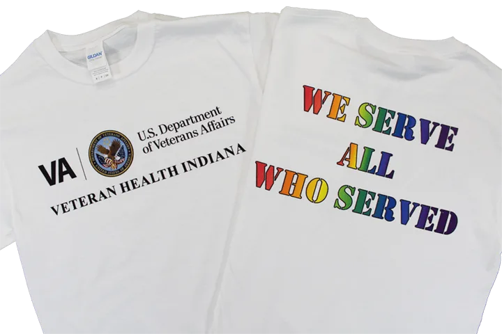 Front and back full color DTG print on white cotton