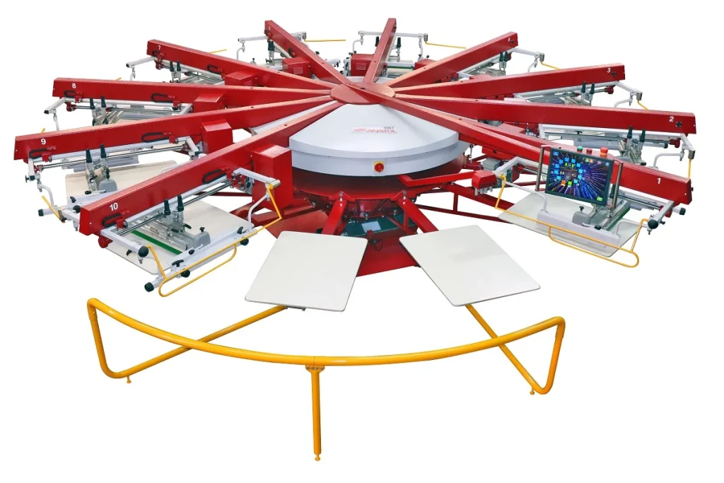 Automatic screen printing press